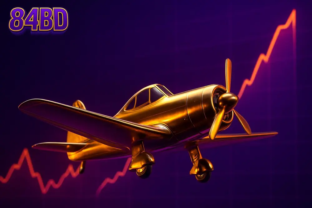 84BD Aviator game โ a stylized airplane rising against a colorful crash-game graph background 84BD Aviator game โ a stylized airplane rising against a colorful crash-game graph background